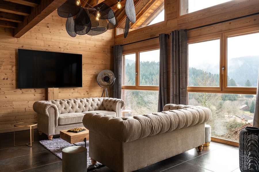Salon  Emeraude  location chalet vosges